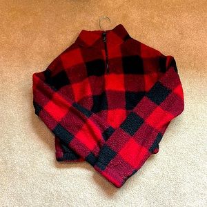 Turtle neck sweatshirt, SO, S, black and red